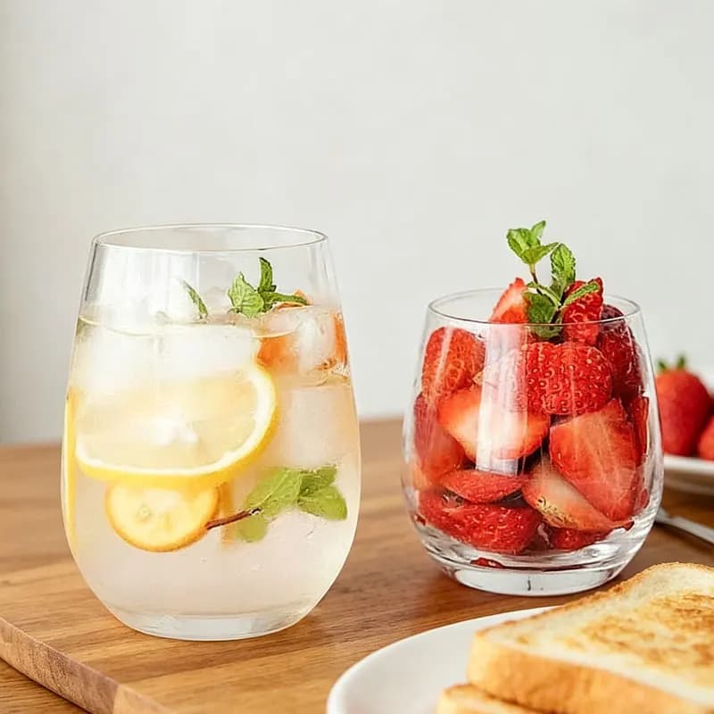 340ml/375ml Egg Shaped Clear Glass Cup Tumbler Water Beverages Round Bottom Glass Cup for Daily Drinking At Home Wine Glasses