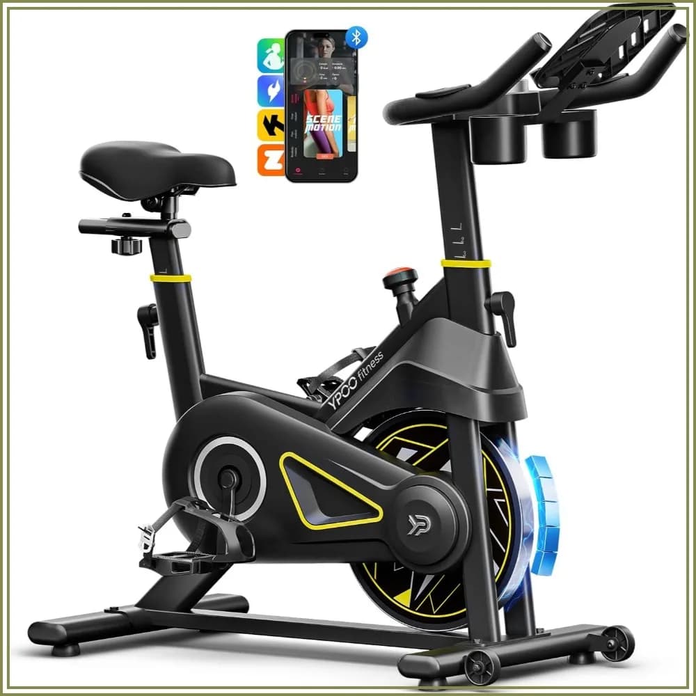 YPOO Exercise Bike, Magnetic Resistance Stationary Bike for Home Cardio, 330lbs Capacity, Comfortable Seat, Tablet Mount