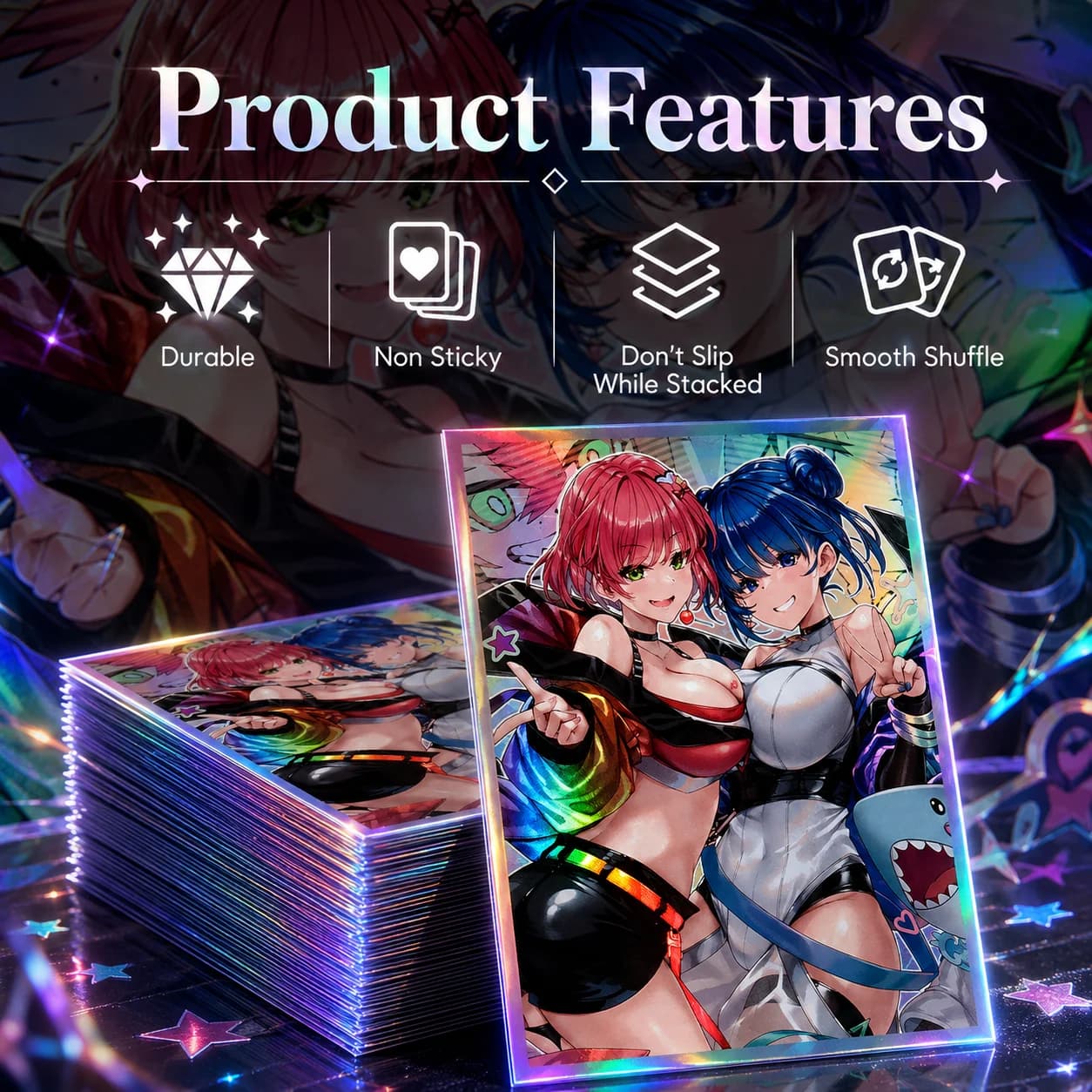 63x90mm 50PCS Cartoon Card Protector per YGO Game Cards Sleeves HD Holographic Card Sleeves Foil giochi da tavolo Card Cover
