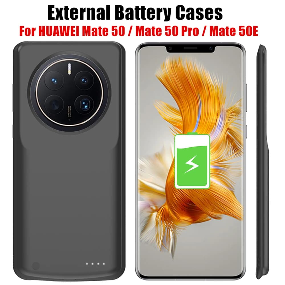 Backup Power Bank Case For Huawei Mate 50 Pro Mate 50E Battery Cases 10000mAh Portable Charger External Battery Powerbank Cover