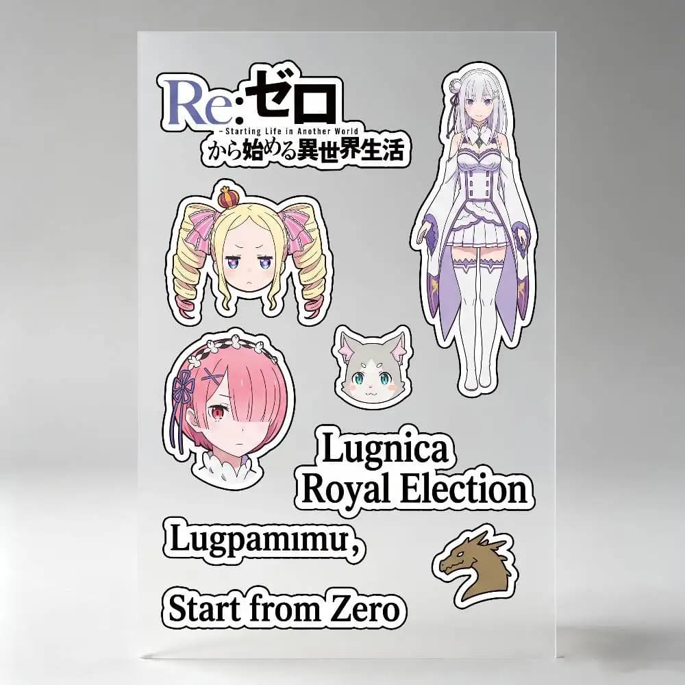 Anime Re Zero Kawaii Stickers Auto Body Bumper Windows Motorcycle Laptop Walls Vinyl Decal Car Tuning Accessories