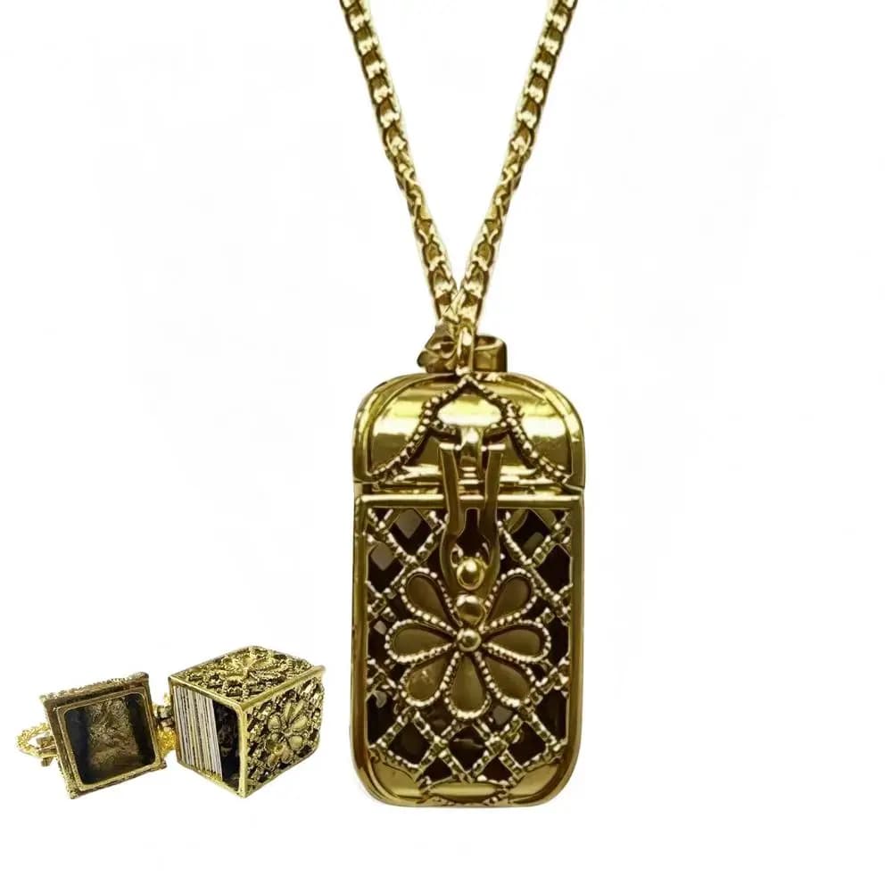 Mini Tarot Cards Pendant Necklace Colorful Antiqued Brass Cage Pendant with 22 Major Arcana Spiritual Jewelry Tarot Necklace
