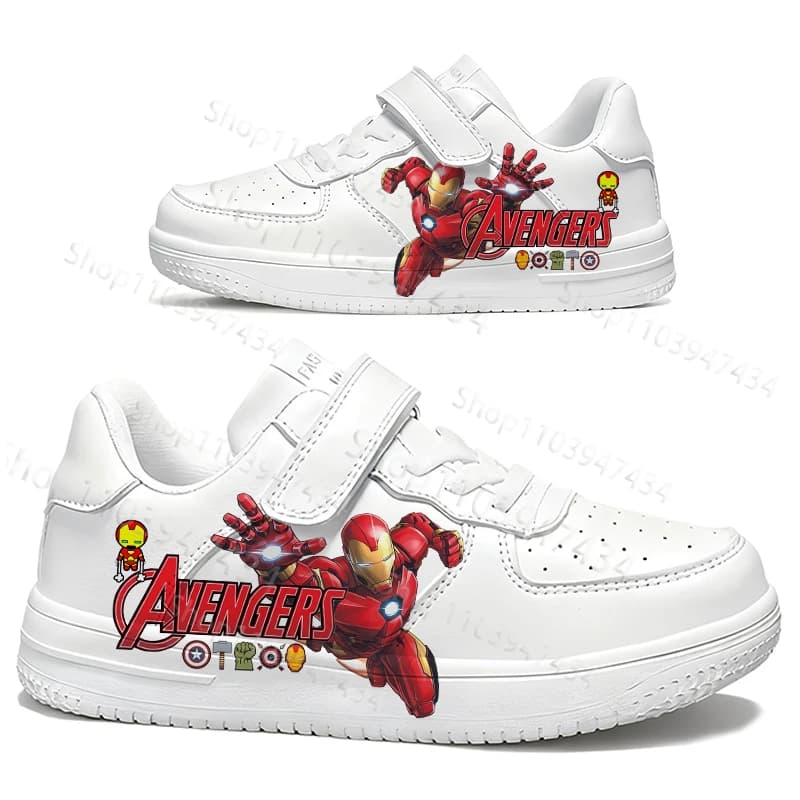 Scarpe da trekking Iron Man per bambini e ragazzi, resistenti, con suola morbida bianca, antiscivolo, traspiranti, con plateau, per camminare, per ragazzi e ragazze