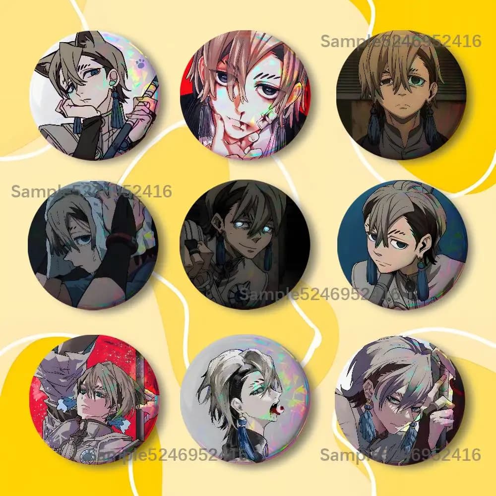 Z-ZankaS Anime Nijiku Round Button Pins Badge Creative Brooches Backpack Clothes Decoration Fashion Cartoon Jewelry Gifts