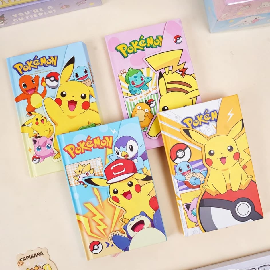 Anime Pokemon Pikachu Full Color Notebook Cartoon A6 Portable Hardcover Journal For School Office Diary Planner Stationery Gifts