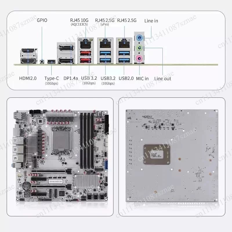 Scheda Madre NAS ad Alte Prestazioni a 12 Bay 10GbE con DDR5 ECC, Supporta M.2 NVMe per Server di Archiviazione Enterprise con Chipset W680