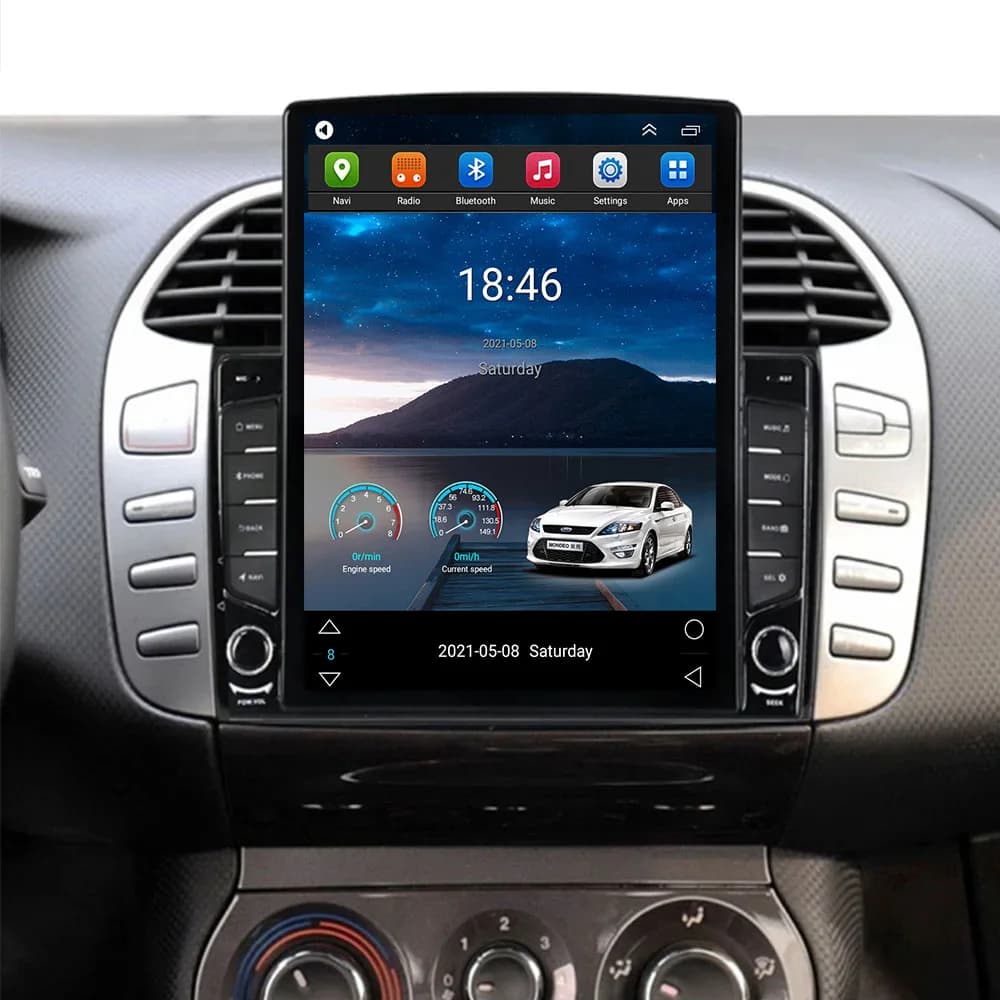 Nuovo Tipo Tesla Autoradio Android 14 Per Fiat Bravo 2007 2008 2009 2010 2011 2012 Lettore Multimediale di Navigazione GPS WiFi + 4G DSP BT