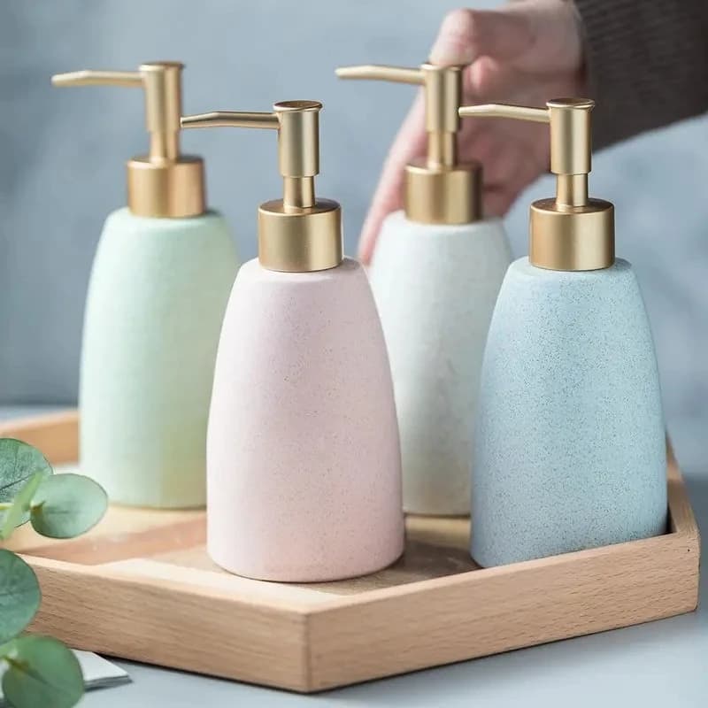 For Bathroom Hand Sanitizer Shampoo Lotion Hotel Toilet Accessories Portable Soap Dispenser Creative Ceramic Press Bottle