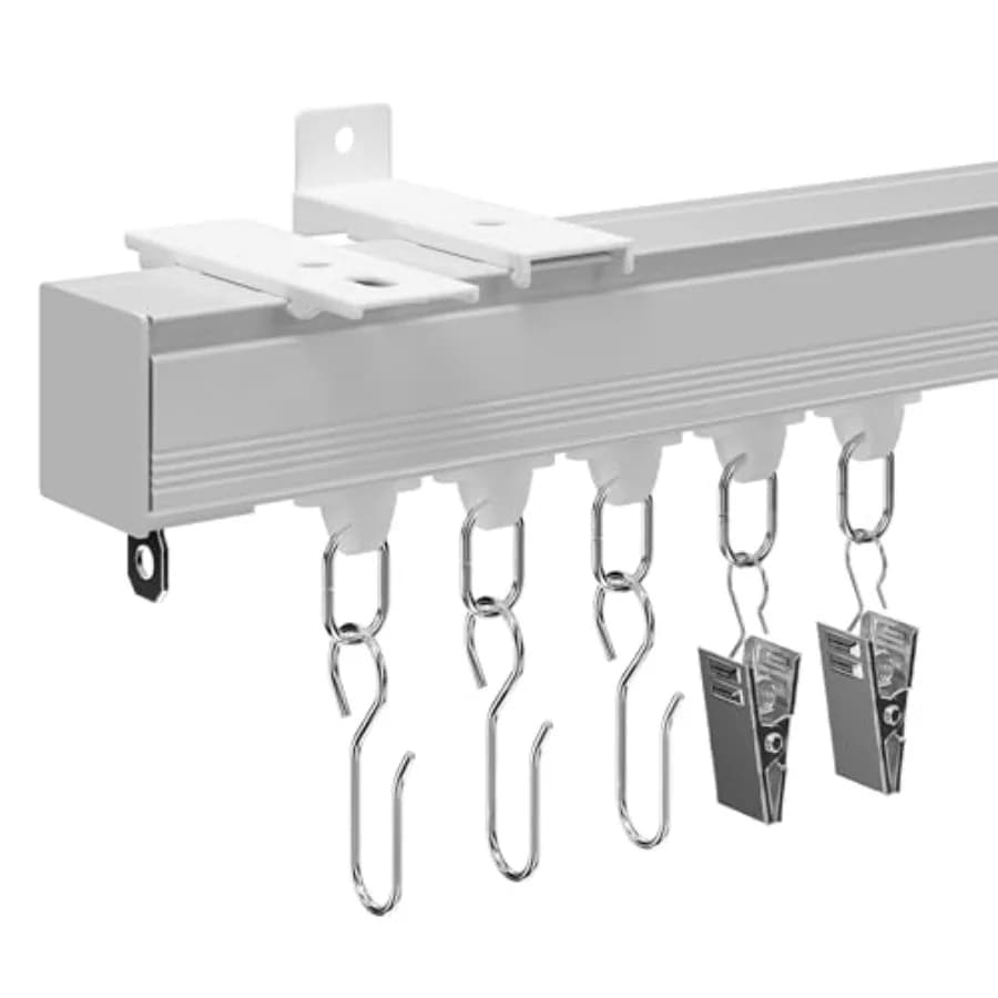 Binari per Tende da Soffitto 9.8FT, Montaggio a Parete, in Lega di Alluminio Resistente, Divisorio per Ambienti, Binario per Tende da Soffitto per la Privacy