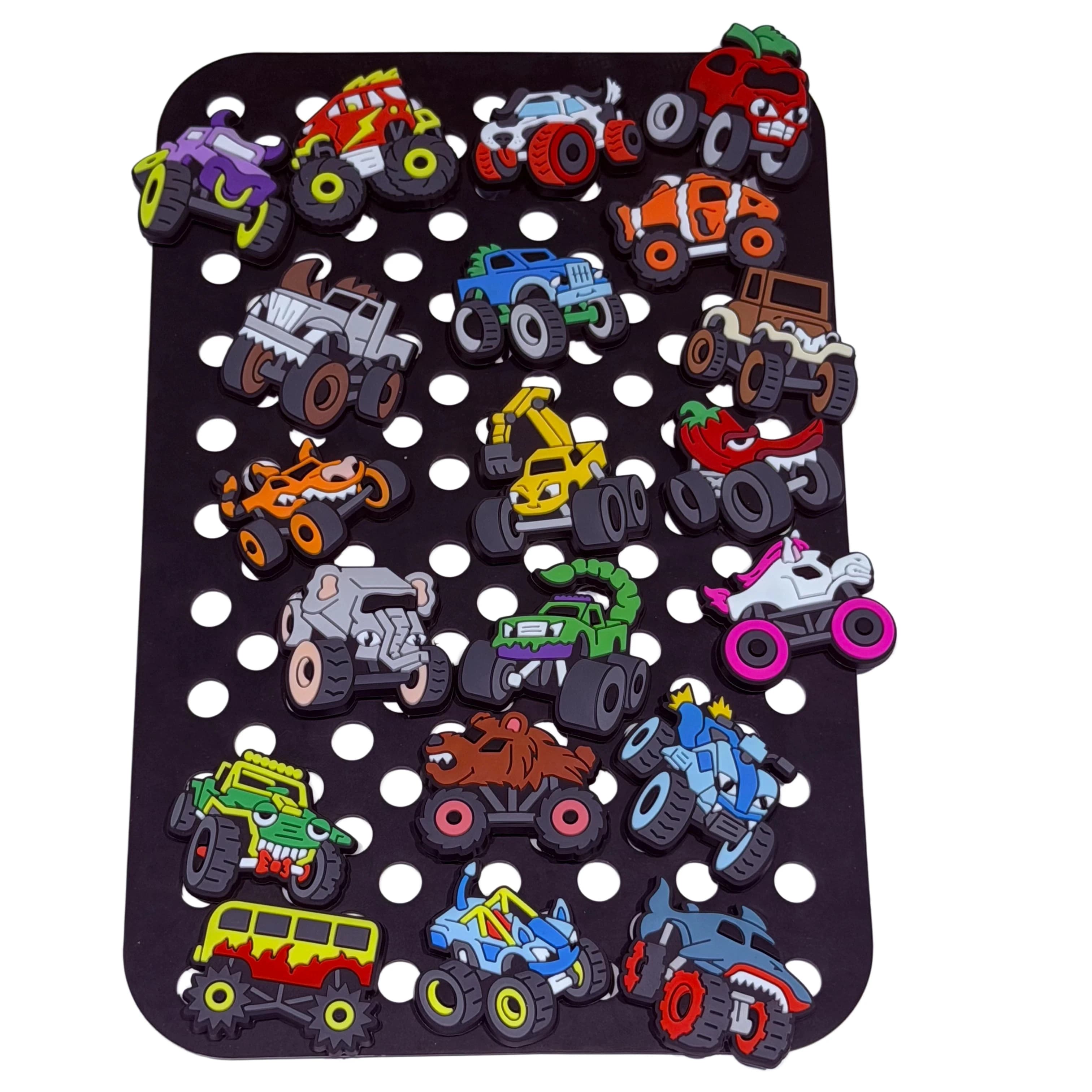 1/20Pcs Monster Truck PVC Shoe Charms Accessories Frog Elephant Slipper Buckles Fit Man Favorite Birthday Gift