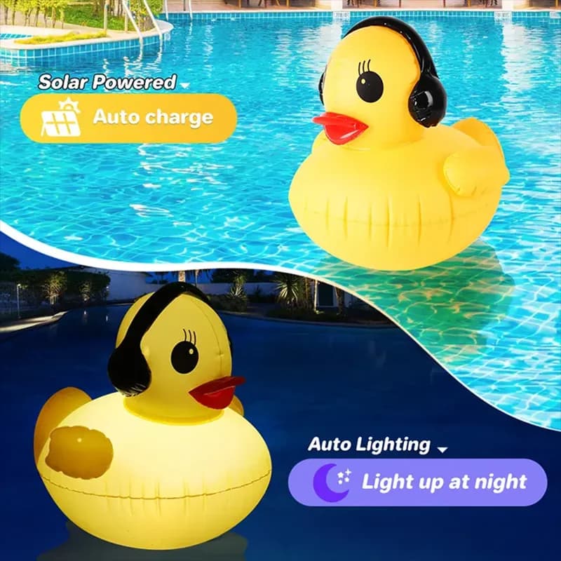 Floating Pool Lights, Led Glowing Duck Pool Lights, Floatable, Waterproof Solar Pool Lights, Inflatable Floating Lights, Suitable for Swimming Pools, Parties, Gardens, Patios, Outdoor Decorations