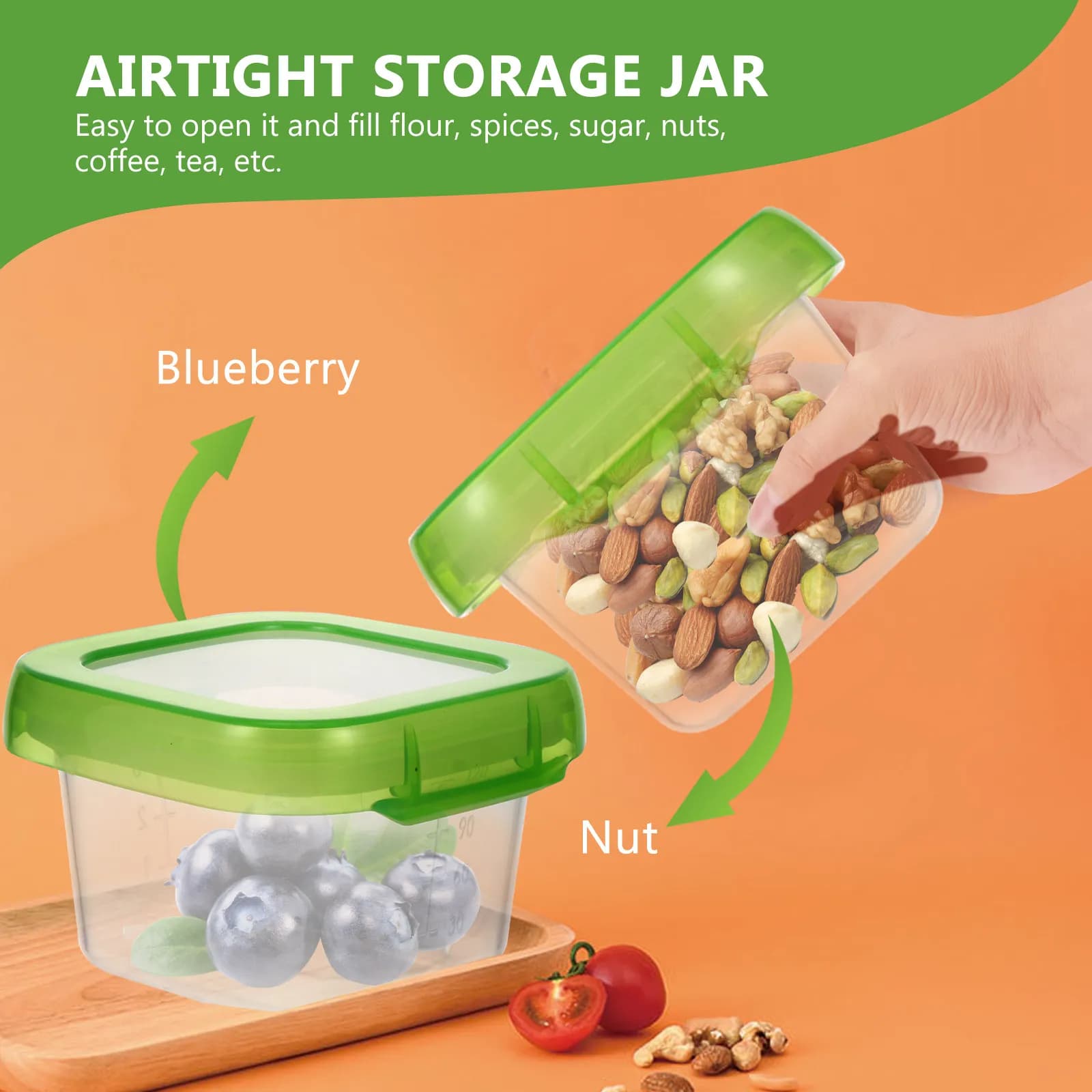 Set di 4 Contenitori per Alimenti per Bambini in PP Premium e Silicone, Ermetici, Adatti al Microonde, per Latte in Polvere
