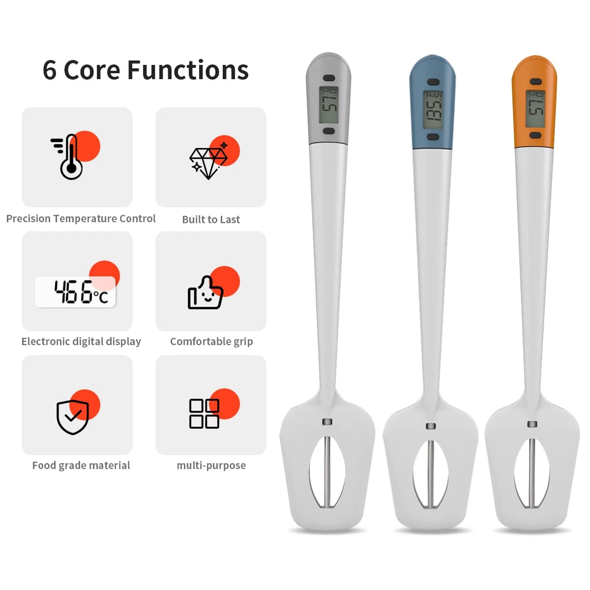 Digital Candy Spatula with Thermometer Confectionery/Sugar/Candy Thermometer Meat Cake Milk Thermometer Tool