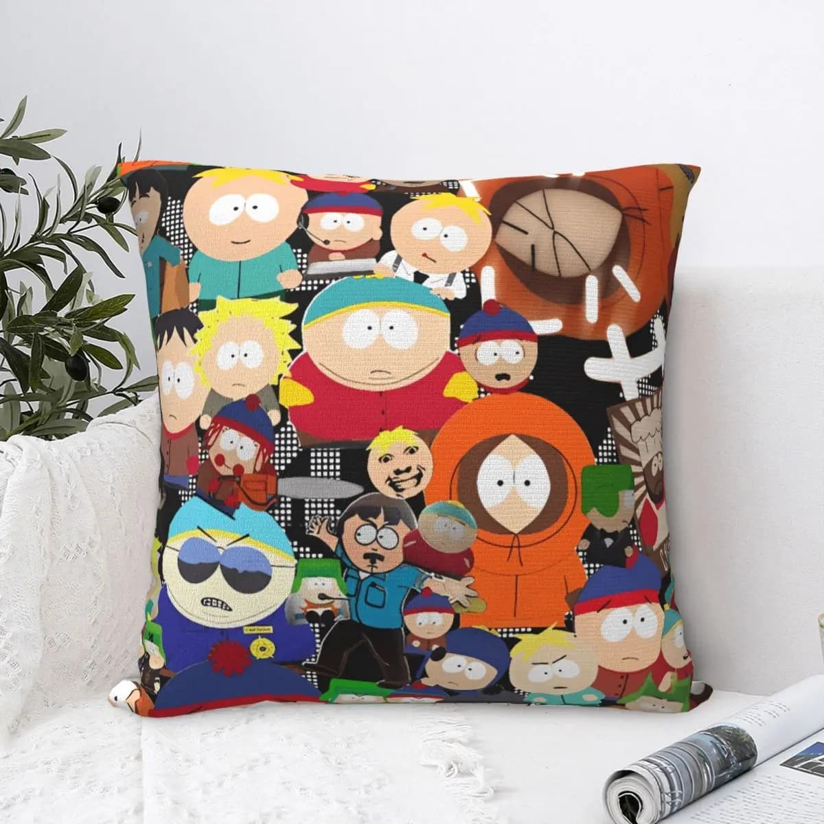 Federa per cuscino Cartoon S-Souths Cute P-Parks Fodera per cuscino morbida Fodera per cuscino divertente e carina Federe per divano Camera da letto Decorazioni per la casa