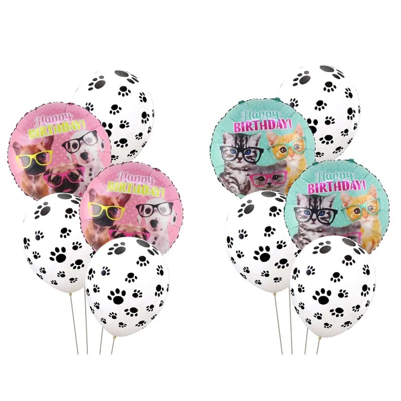 Palloncino per zampa di cane gatto da compagnia Blu Rosa Festa di animali Globi ad elio Baby Shower Decorazione per feste di compleanno per bambini