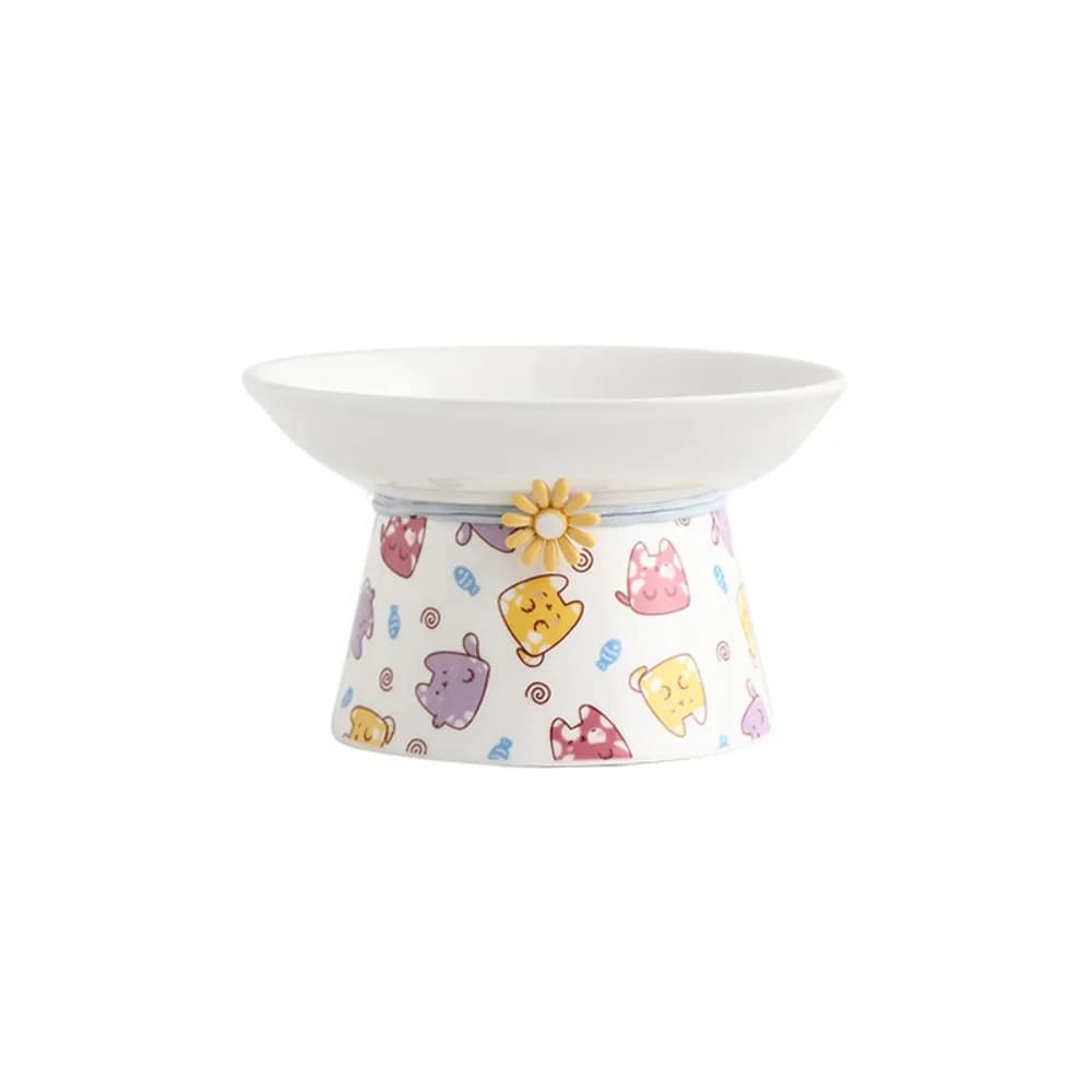 Ciotola in Ceramica per Gatti, Ciotola Creativa Inclinata per Cani, Contenitore Multiuso Anti-Ribaltamento per Cibo e Acqua, Protezione Collo