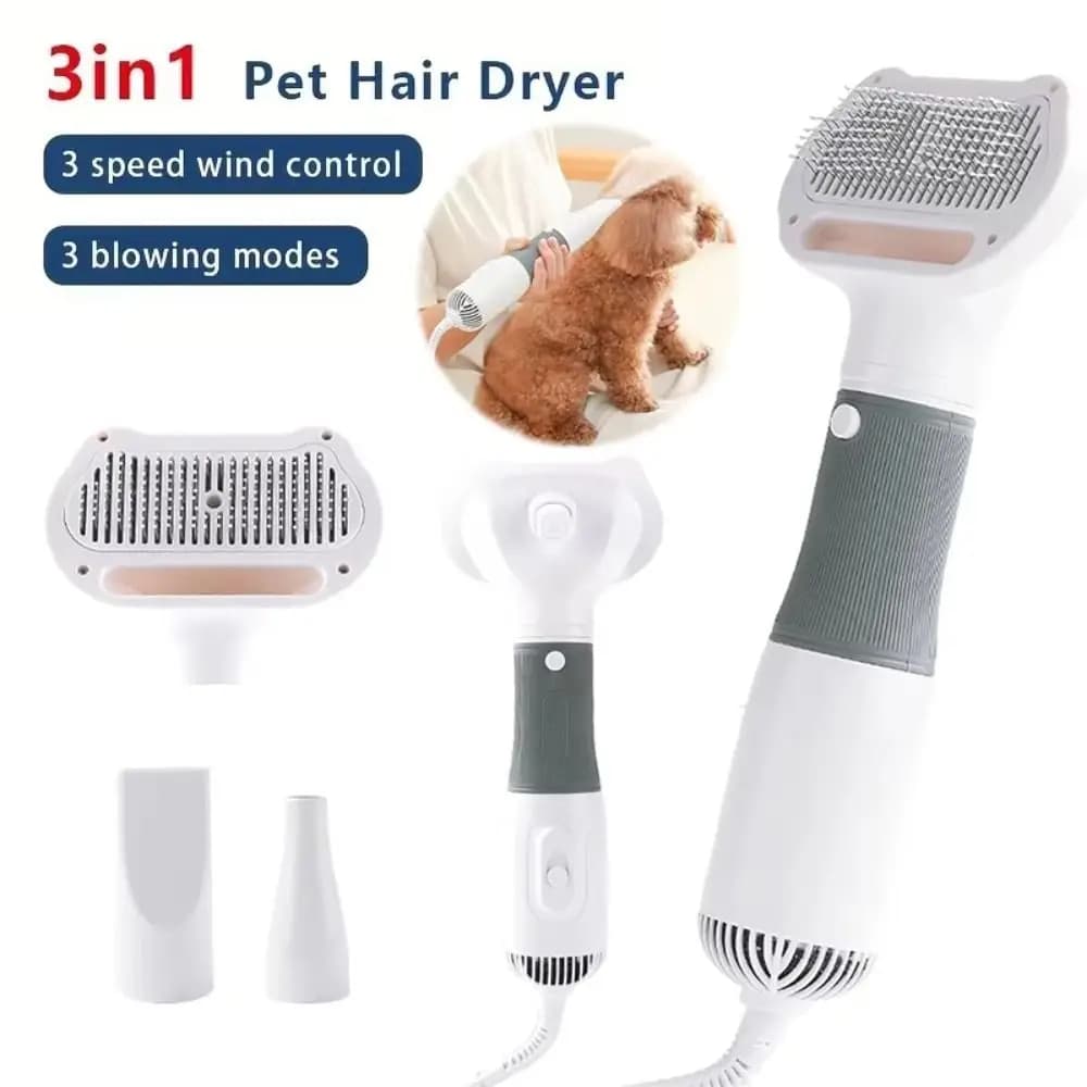 Nuovo 3 in 1 Asciugacapelli per cani Pettine per cani silenzioso a basso rumore Temperatura costante Pettine per asciugacapelli per animali domestici ad alte prestazioni per cuccioli e gatti