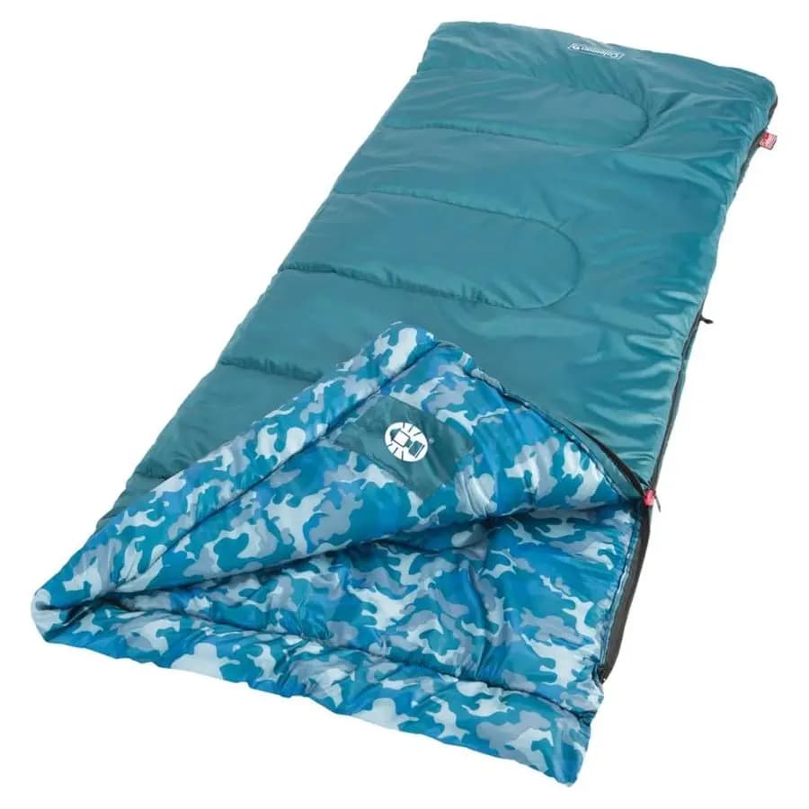 Children's sleeping bag 45F, for children up to 165 cm tall, light and warm, for indoor and outdoor use, washable in washing machine.