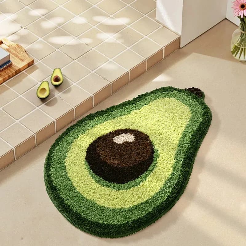 VIKAMA Non-slip Water Absorbent Cartoon Fruit Bath Mat for Bedroom Home Decor