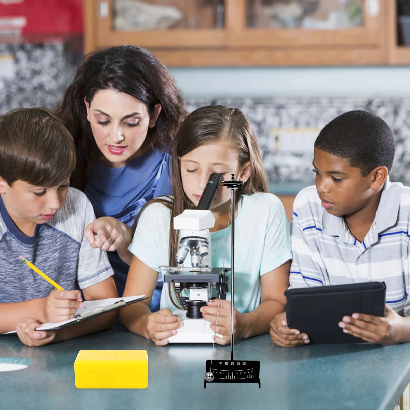 Set di 1 Gruppo di Sfere a Pendolo Singolo in Plastica, Attrezzatura per l'Insegnamento della Fisica, Strumento per Esperimenti, Dispositivo Leggero per l'Educazione alla Meccanica
