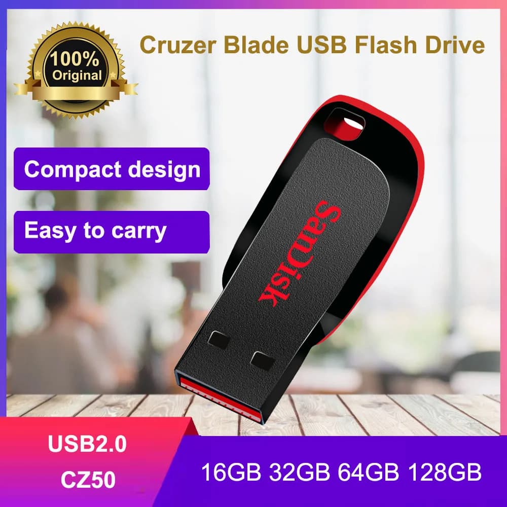 Chiavetta USB SanDisk originale al 100% da 16GB, 32GB, 64GB, 128GB, USB 2.0, pendrive, memory stick, U Disk per computer