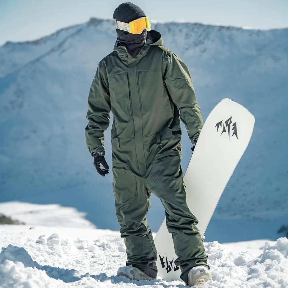 GSOU SNOW Uomo Sci Abbigliamento da lavoro Tuta da neve Giacca monopezzo Pantalone Set Tuta termica invernale da campo di neve Abbigliamento sportivo impermeabile