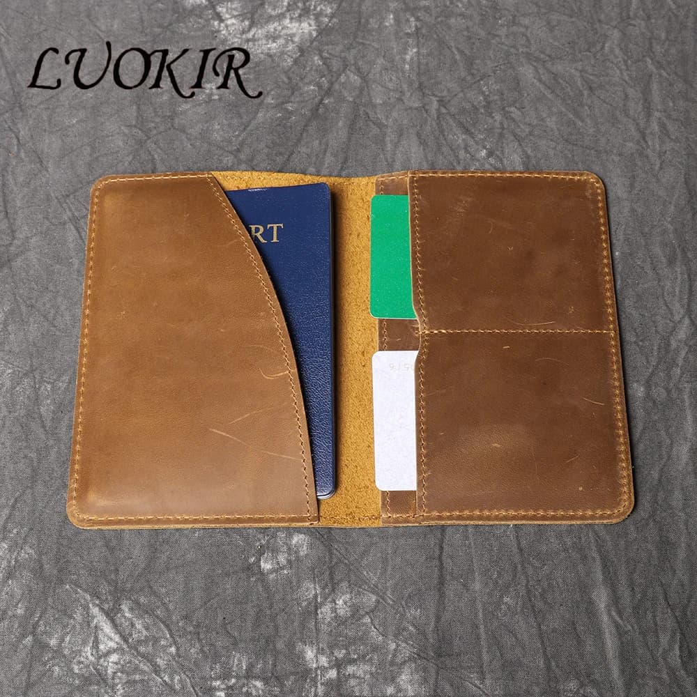 LUOKIR borse per passaporto da uomo e da donna in vera pelle per viaggi d'affari, borse per documenti, borse per carte, borsa per biglietti di volo