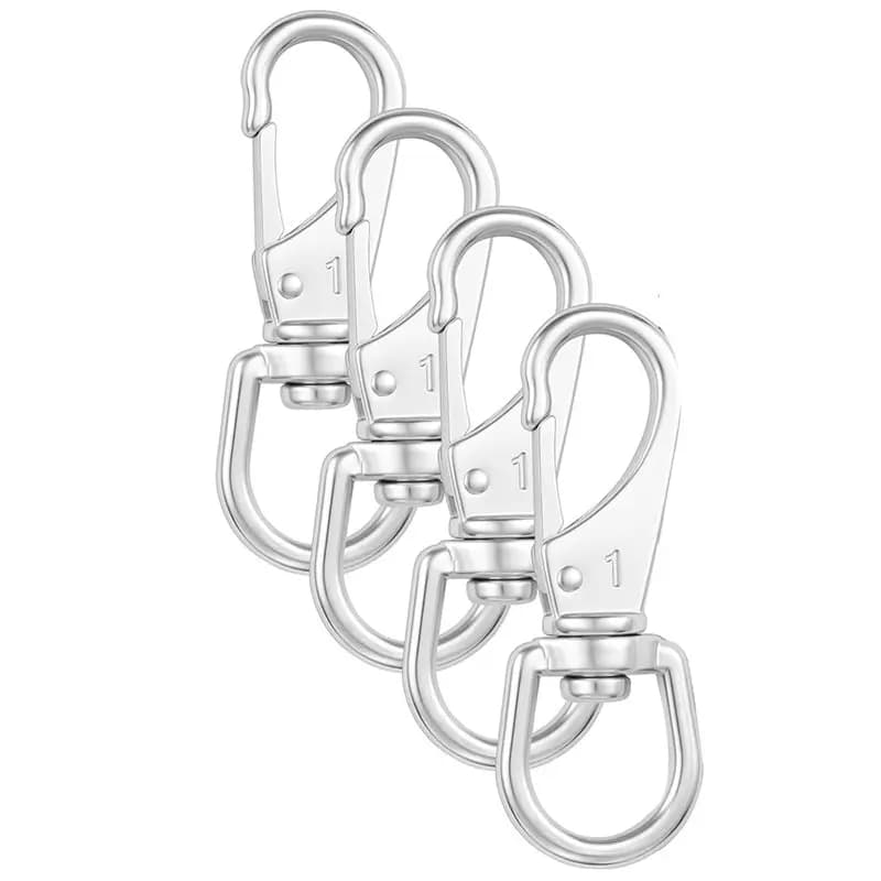 Gancio Girevole Resistente ABWR (Confezione da 4), 3,5 Pollici per Aste Portabandiera, Corde, Guinzagli per Cani, Portachiavi, Corde per Barche