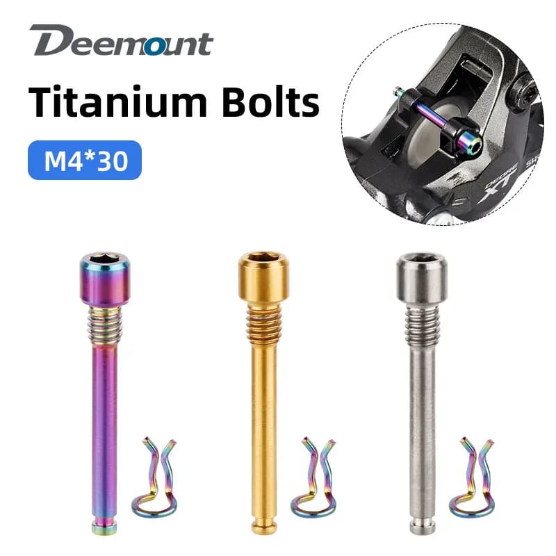 Deemount Gr5 Bulloni in titanio Inserti per pinza freno a disco idraulico per bicicletta CNC filettati XT/R/XT Disco Pad TC4 Ti Pin con clip in acciaio