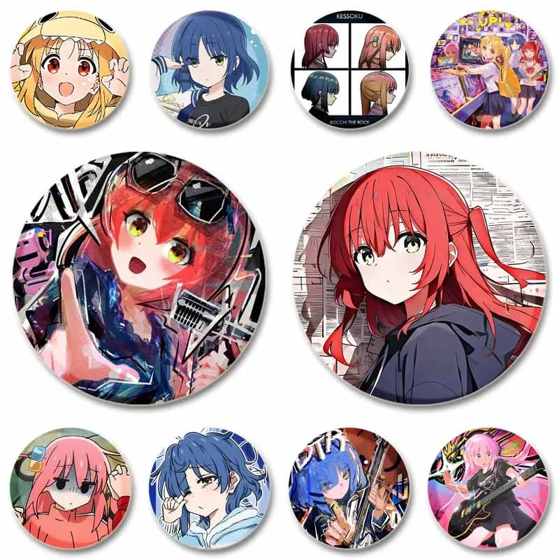 Simpatiche spille Bocchi The Rock Band Personaggio anime Spilla smaltata Abbigliamento Zaino Cartoon Cosplay Distintivi Accessori per gioielli Regali