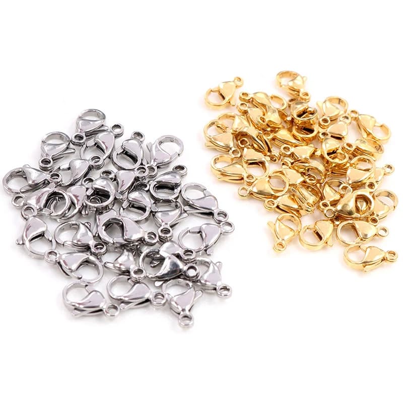 30 pz/lotto 12*7mm 10*5 millimetri In Acciaio Inox Oro Placcato Il Catenaccio Ganci per la Collana & bracciale Catena di FAI DA TE Risultati Dei Monili di Modo