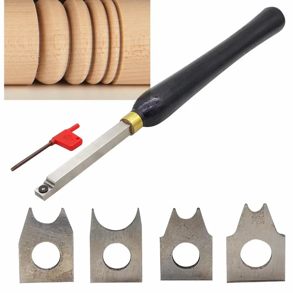 Sgorbia per utensili per tornitura del legno cava con taglierina HSS intercambiabile per mandrini di progetti