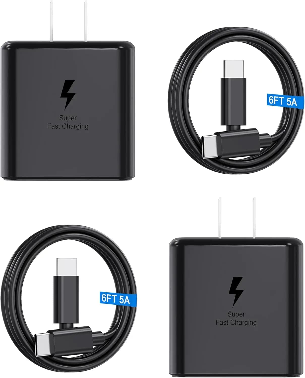Caricabatterie Super Veloce 45W USB-C PD3.0 per Telefoni Android Samsung Galaxy S25/S24/S23/S22/S21 Ultra/Z Fold 6/Z Flip 6 (2026)