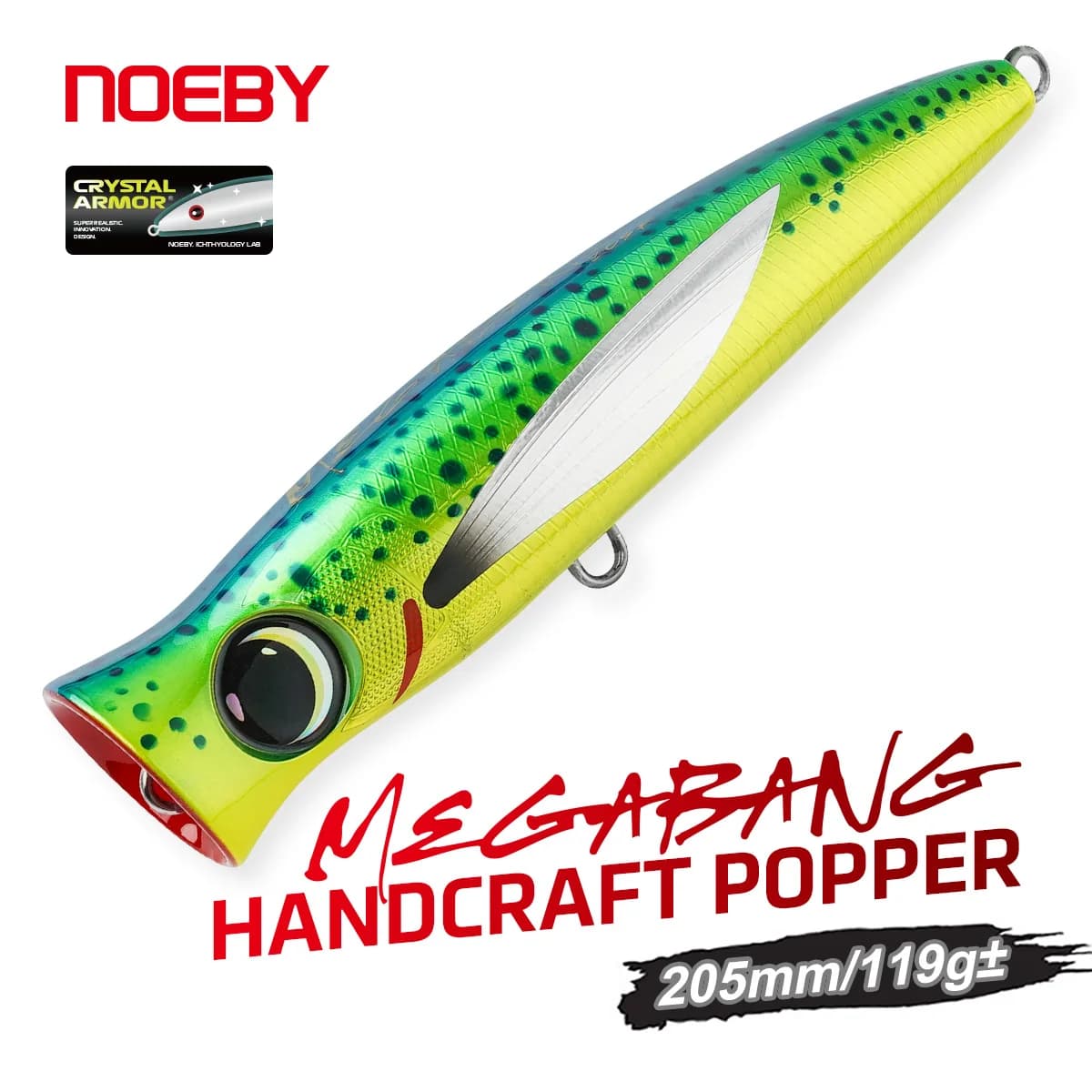 NOEBY Megabang Handcraft Poppers 205mm 119g± Esche Artificiali Premium per la Pesca a Popping di Tonno e GT in Acqua Salata
