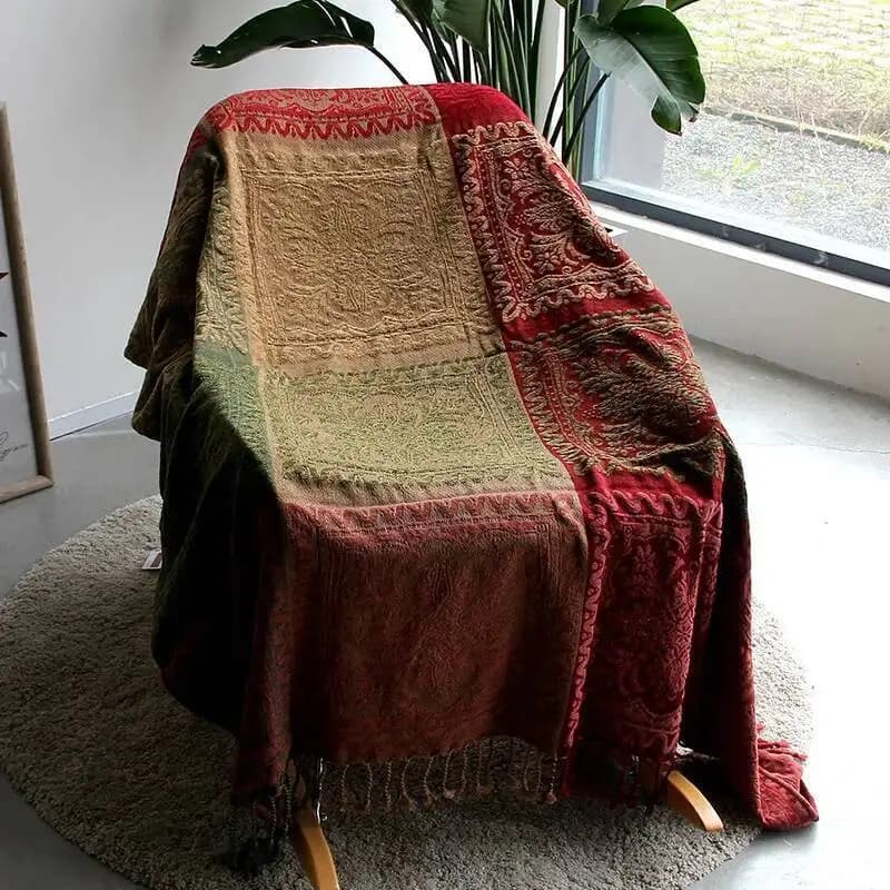 Grande coperta scozzese Boho Romantico Bohemian Chenille Throw Jacquard Gaint Copridivano Plaid Nappe Coperta decorativa per divano e sedia