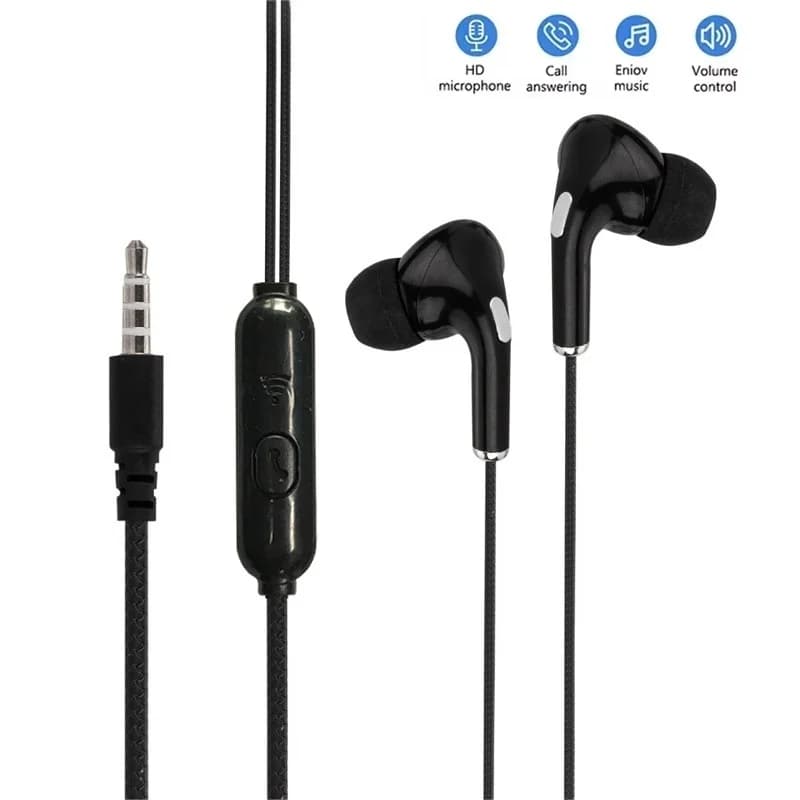 Cuffie cablate da 3,5 mm per sport e musica, auricolari in-ear stereo con riduzione del rumore e microfono per Xiaomi Huawei
