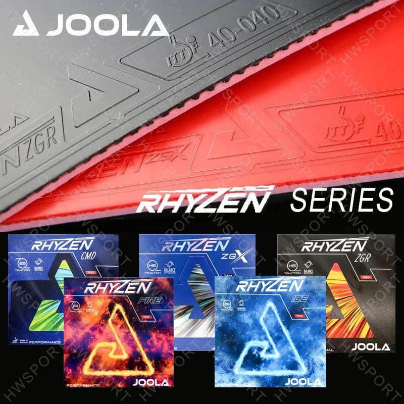 JOOLA Serie RHYZEN Gomma da ping pong Professionale RHYZEN CMD ZGR ICE FIRE ZGX Foglio non appiccicoso con spugna per torta pre-intonizzata