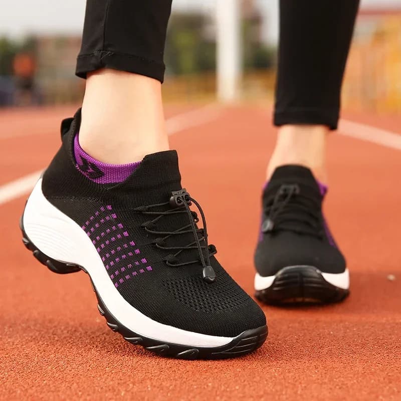 New Women Flat Platform Shoes Woman Sneakers for Women Breathable Mesh Tenis Ladies Shoes for Sock Sneakers