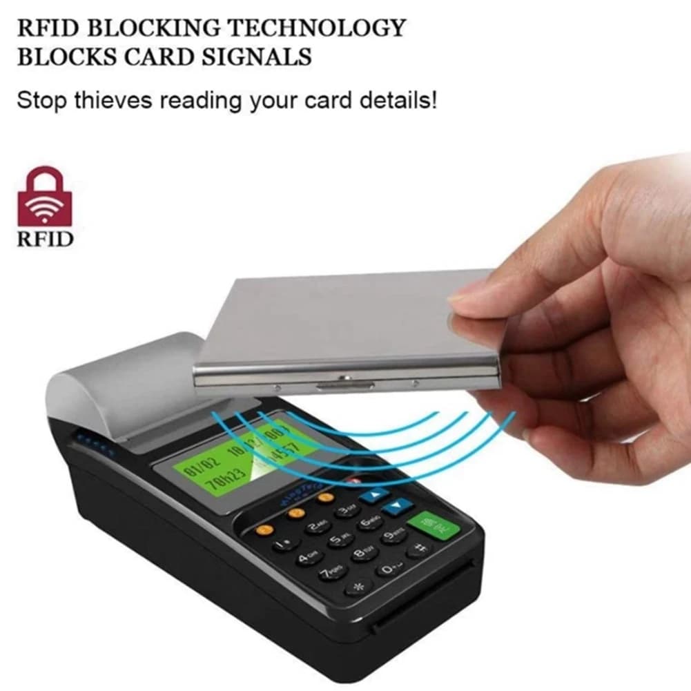 Portafoglio porta carte in metallo CALDO Portafogli in metallo ultra sottile in acciaio inossidabile Porta carte di credito con blocco RFIDBianco