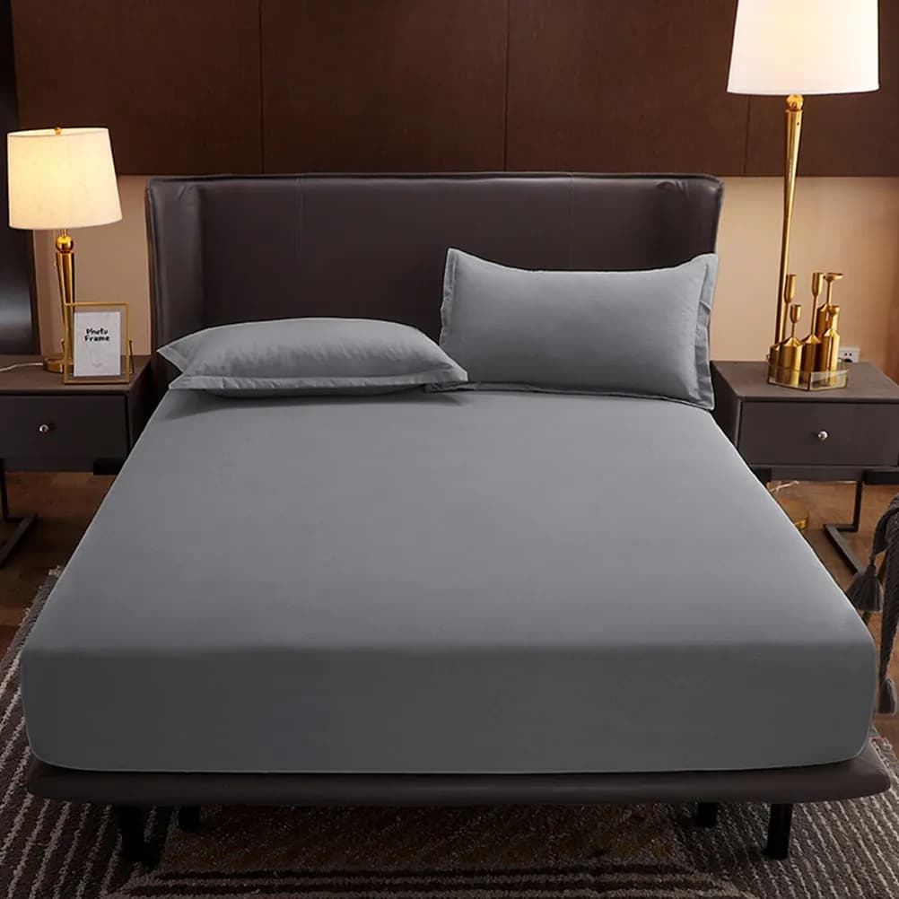 Lenzuolo con Angoli Elasticizzati per Materasso Sottile, Protezione Materasso in Cotone Ultra-Morbido Grigio Traspirante, Lenzuolo per Casa