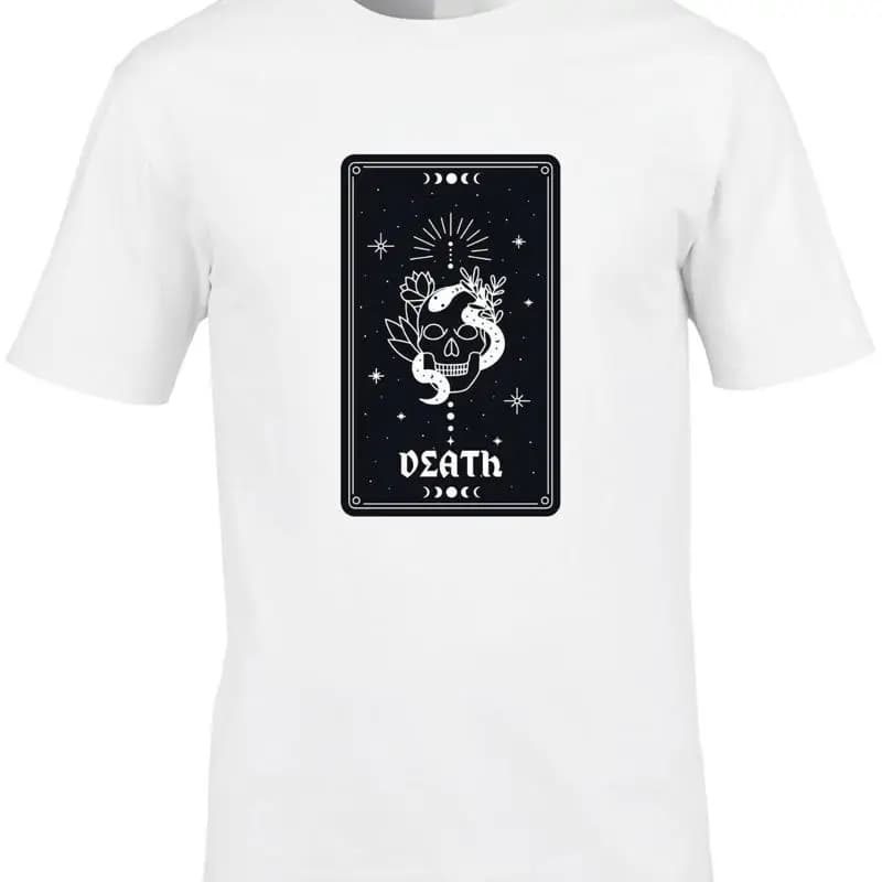 Maglietta dei tarocchi della morte Grim Reaper Lettore di lettura di carte Scheletro Cool Mystic