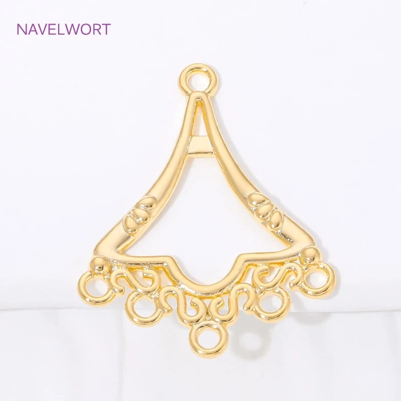 Connettori in ottone da 27mm*22mm placcati oro 18K, connettori irregolari per la creazione di gioielli, accessori fai da te per la creazione di orecchini