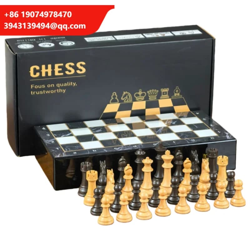 Set di Scacchi Internazionale Premium Ecologico con Scacchiera in Legno per Bambini e Adulti - Gioco da Tavolo Strategico