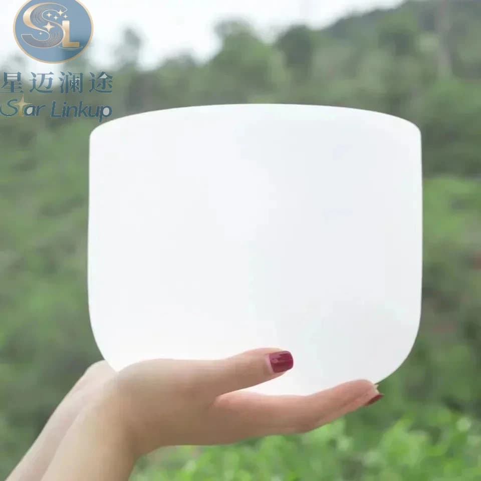 Star Linkup 8" Quartz Crystal Singing Bowl 432Hz Professional Sound Healing Instrument for Yoga Sound Bath Meditation Chakra Balancing Tibetan Sound Therapy Bowl