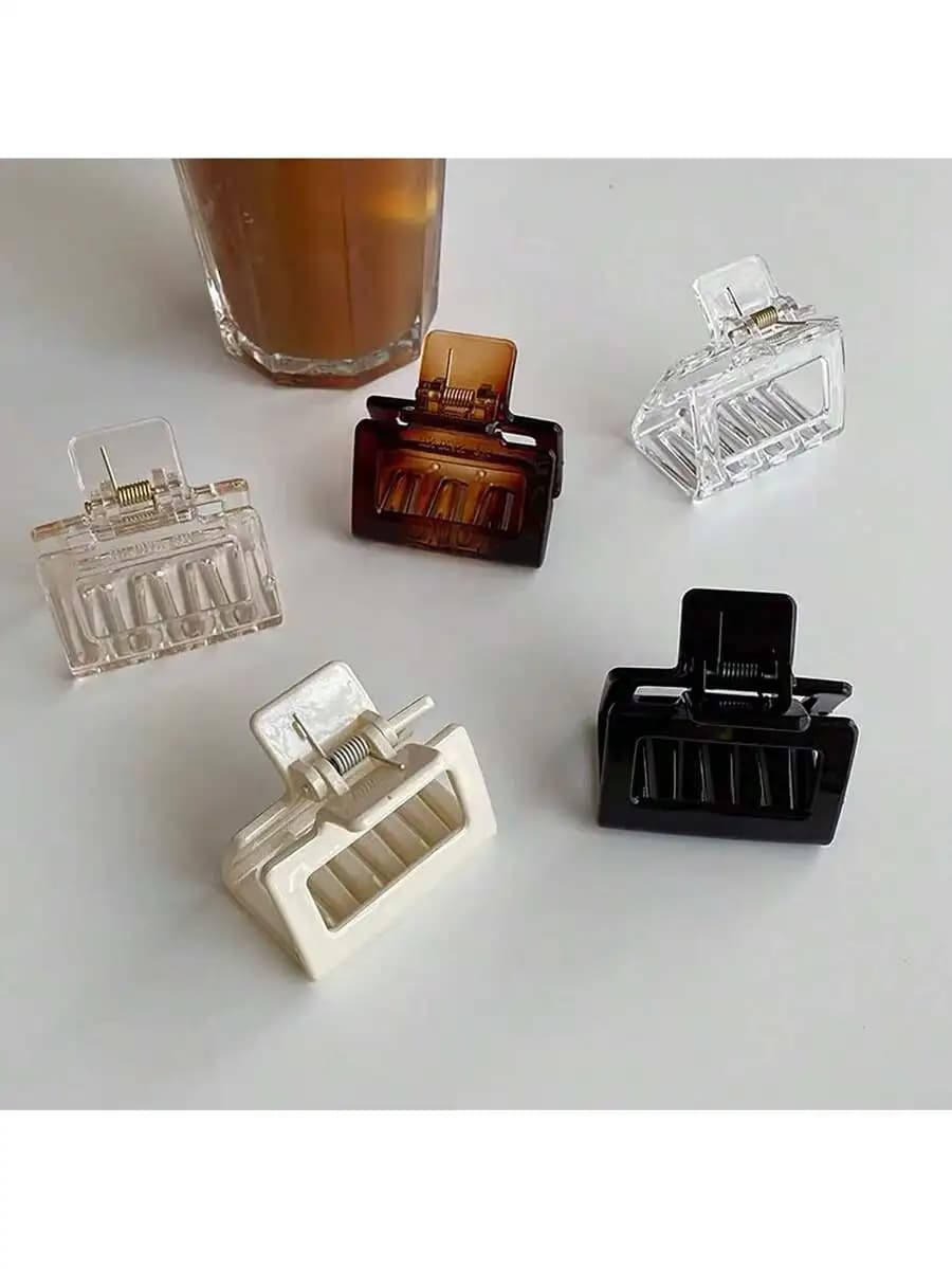 Set di 5 fermagli per capelli quadrati da 5 cm, fermagli per capelli da donna, accessori per capelli casual
