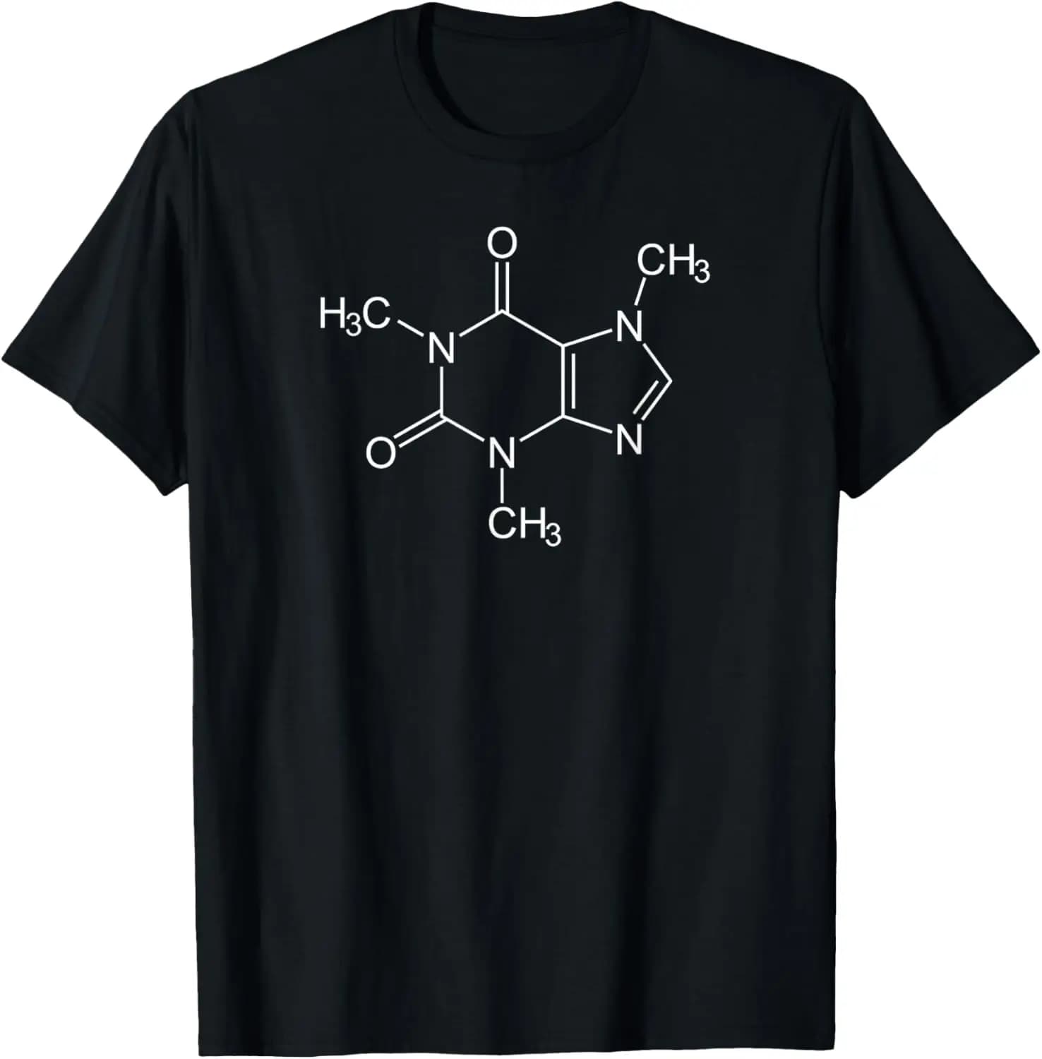 Caffeine Molecule Lovers T-Shirt Coffee,Humor T-Shirt,Funny,Meme,Drinking Iced Coffee ,Graphic tee,Cotton