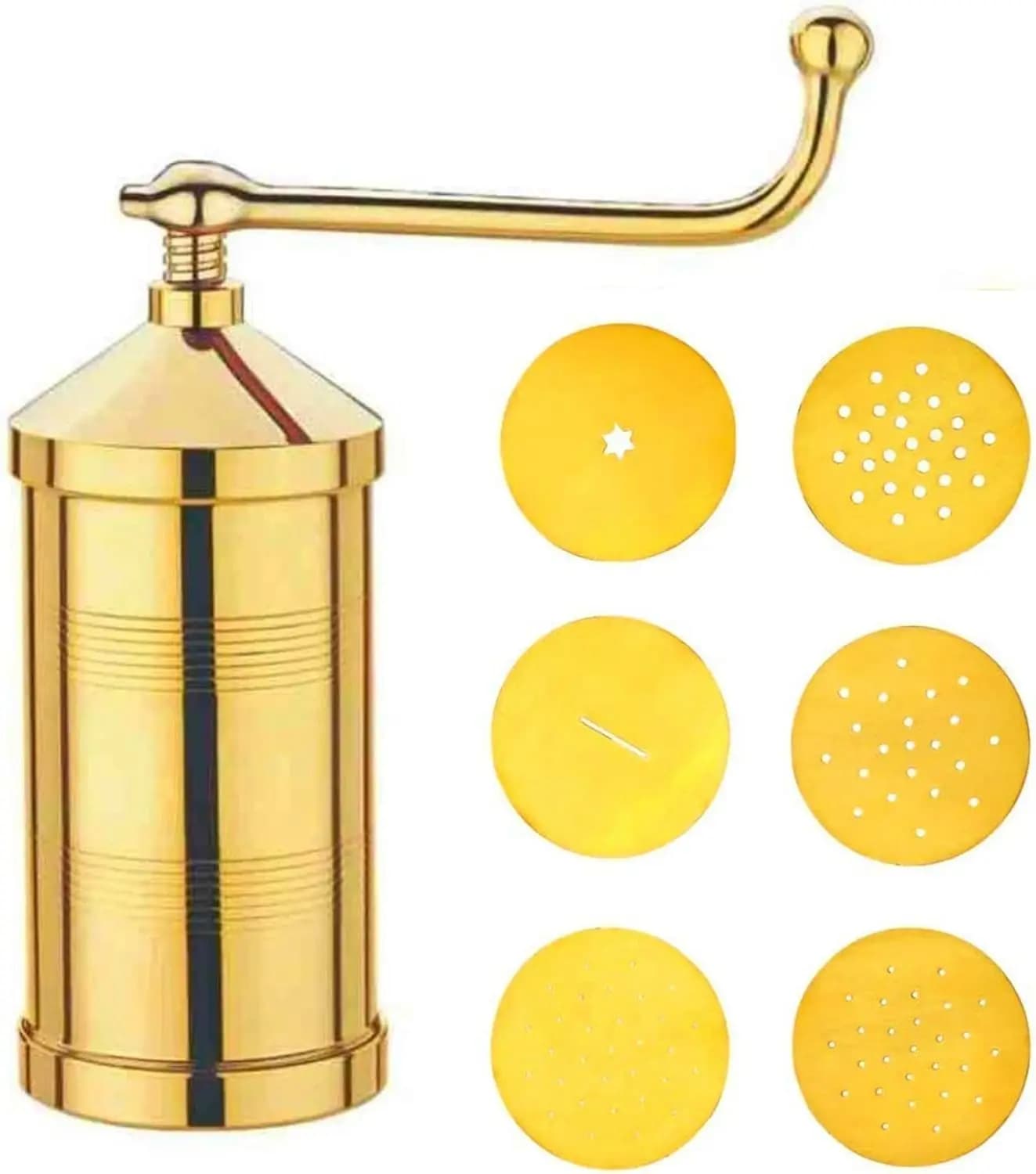 Macchina per Pasta Manuale con 6 Dischi in Ottone per Snack Indiani Chakali Sev Murukulu