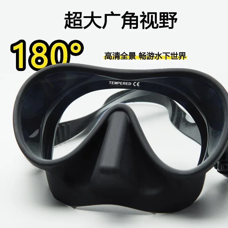 Occhiali da immersione antiappannamento ad alta definizione con protezione nasale integrata, occhiali da snorkeling con montatura grande.