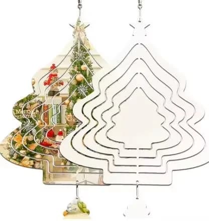 Il trasporto Libero 10 pz/lotto 8 Pollici 20 cm Double Sided Sublimazione Spazi Vuoti In Alluminio Vento Spinner Per La Decorazione Domestica