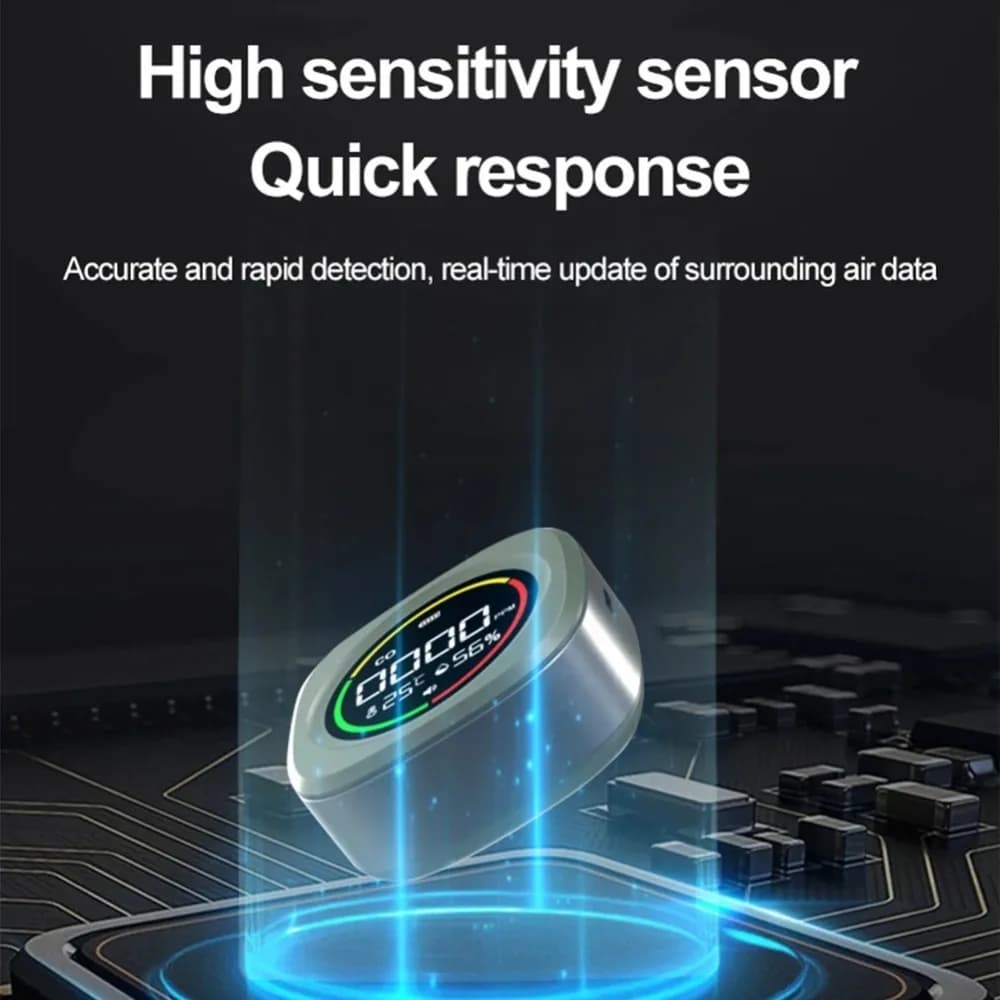 Rilevatore di monossido di carbonio 3 in 1 Display LCD ricaricabile ad alta definizione Rilevatore di CO Allarme magnetico